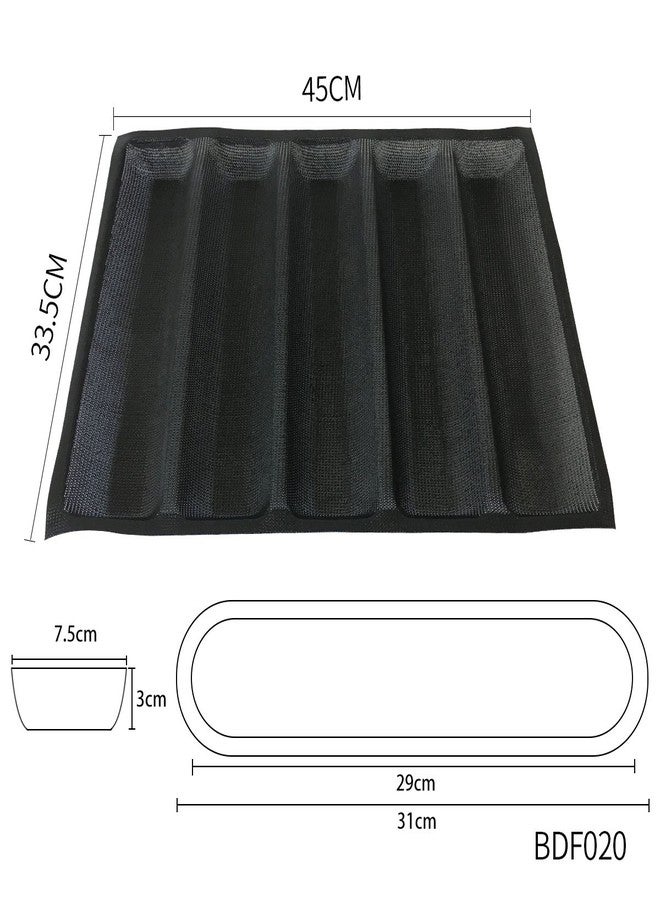 BLUE DROP Bluedrop Hot Dog Molds Silicone Bread Forms Non Stick Bakery Trays For Roll Toasting 5 Loaves 12" Sheets - Image 2